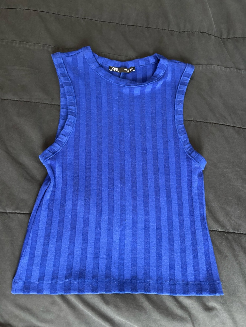 ZARA Cobalt Blue Ribbed Tank Top